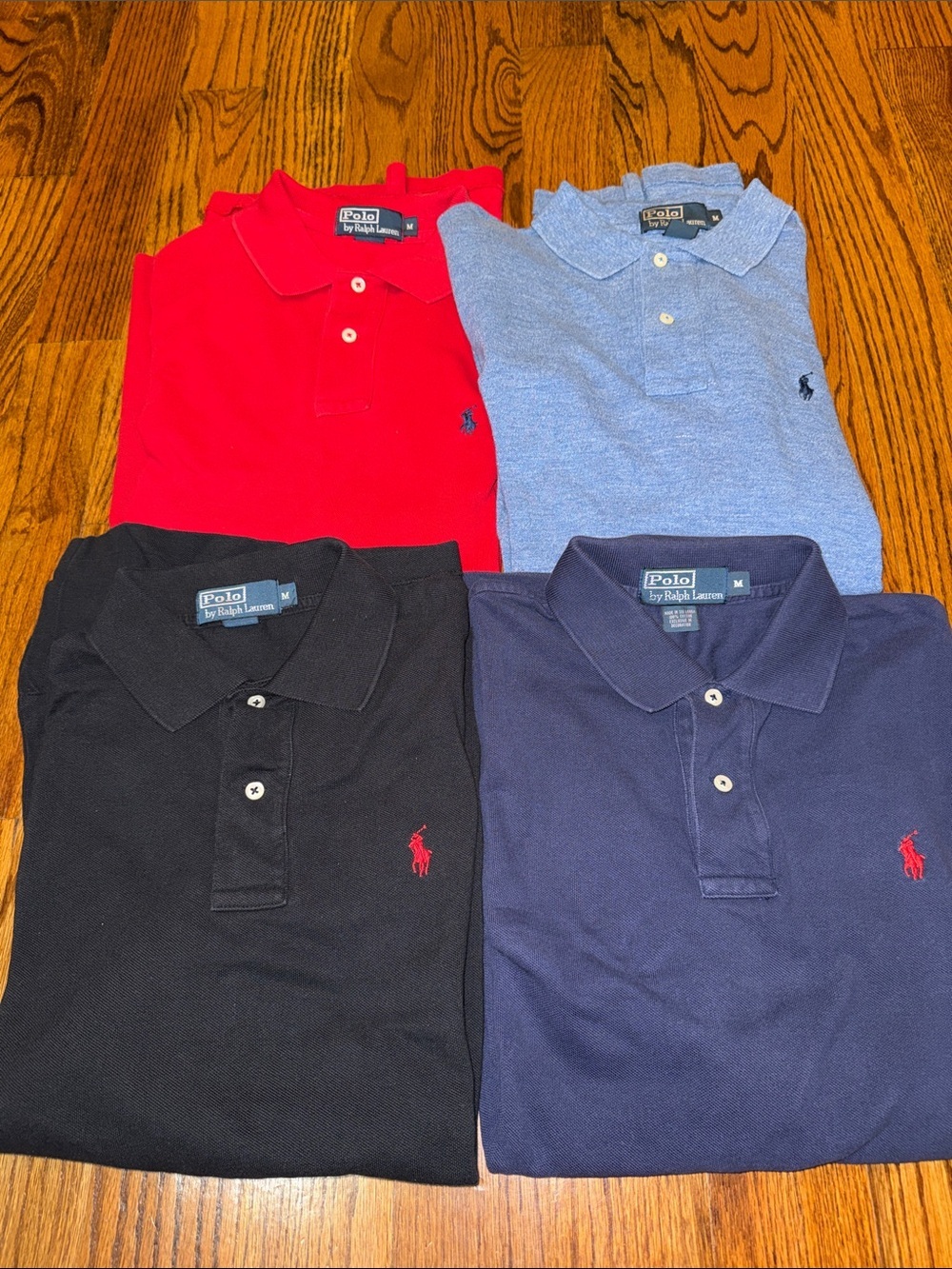 Polo Ralph Lauren men’s long sleeved polos size medium bundle of four shirts EUC